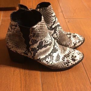 Snake skin booties